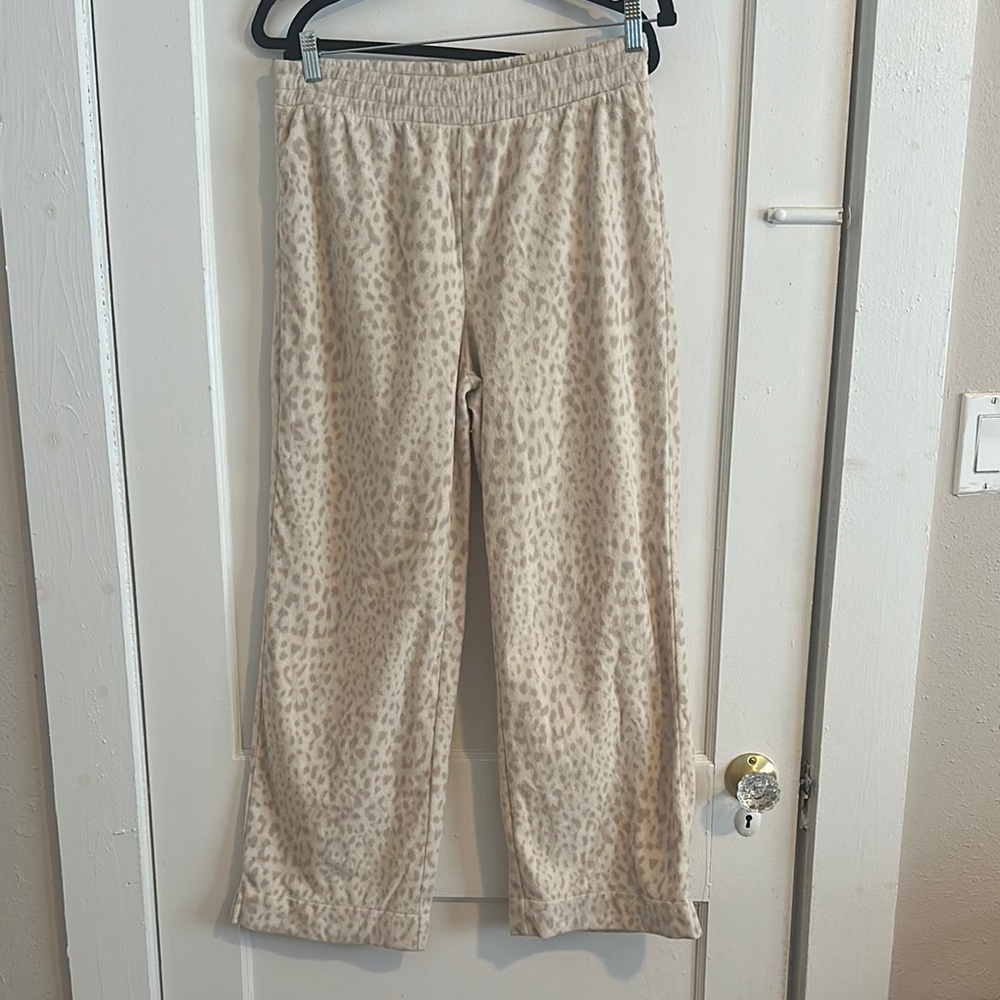 Beige Leopard Print Lounge Pants